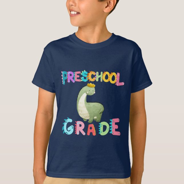 Dinosaur Preschool GRADE Squad Lehrschule T-Shirt (Vorderseite)