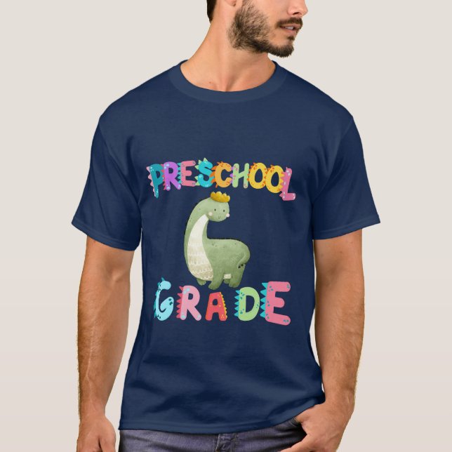 Dinosaur Preschool GRADE Squad Lehrschule T-Shirt (Vorderseite)