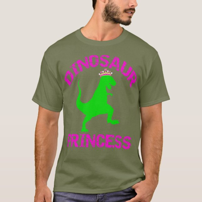 Dinosaur Princess - Girls Tiara Dino T-Rex T-Shirt (Vorderseite)