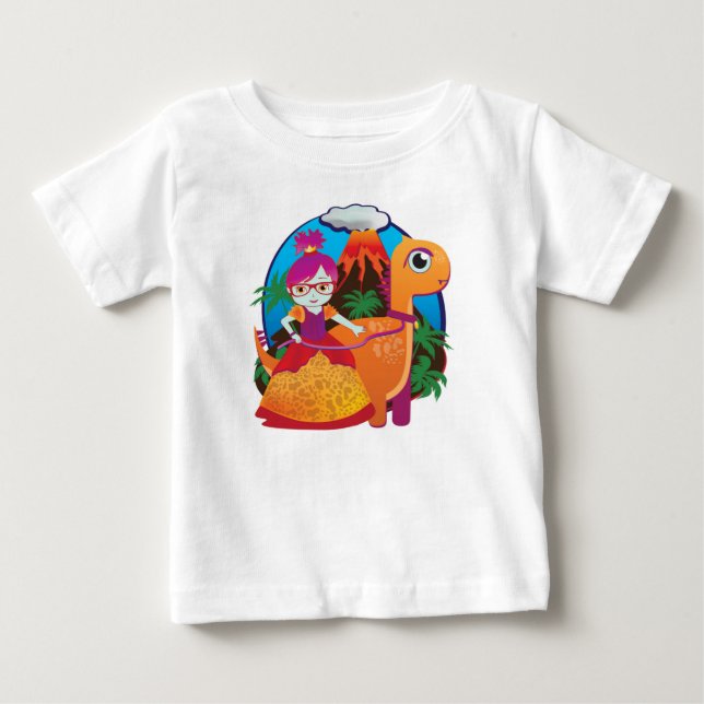 Dinosaur Princess mit Brille Baby T-shirt (Vorderseite)