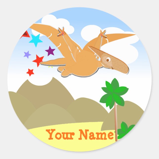 Dinosaur Pteranodon Name Stickers (Vorderseite)