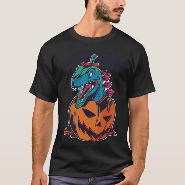 Dinosaur Pumpkin Halloween Funny Costume T-Shirt (Vorderseite)