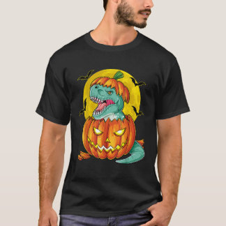 Dinosaur Pumpkin T Shirt Halloween Kids Pumpkasaur