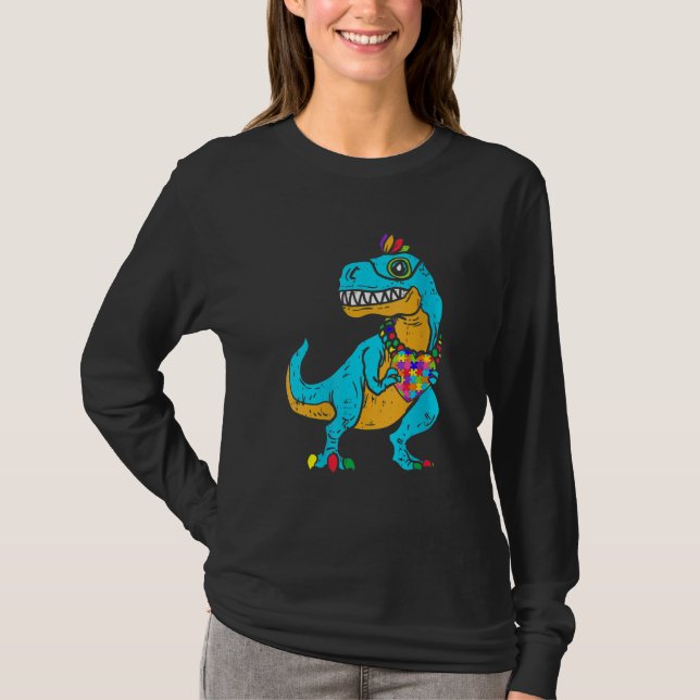 Dinosaur Puzzle Piece Autismus Awareness Boy Kid t T-Shirt (Vorderseite)