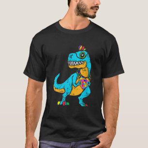 Dinosaur-Puzzleteil  Autismus-Bewusstsein Junge Ki T-Shirt