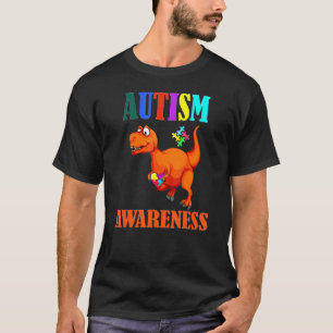 Dinosaur-Puzzleteil Autismus-Bewusstsein Jungen K T-Shirt