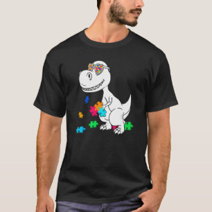 Dinosaur-Puzzleteil Autismus-Bewusstsein Jungen Ki T-Shirt