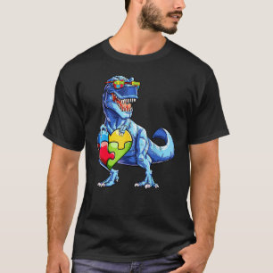 Dinosaur-Puzzleteil Autismus-Bewusstsein Jungen Ki T-Shirt