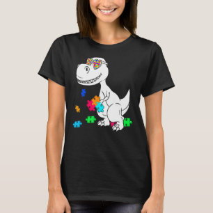 Dinosaur-Puzzleteil Autismus-Bewusstsein Trex Jung T-Shirt
