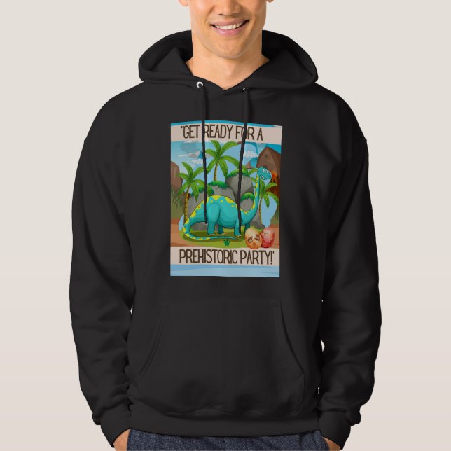 DINOSAUR QUOTE CARTOON HOODIE (Vorderseite)