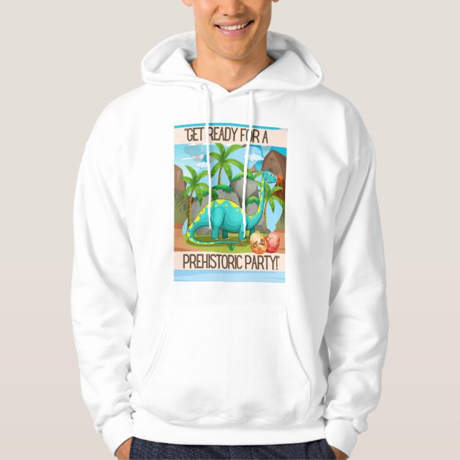 DINOSAUR QUOTE CARTOON HOODIE (Vorderseite)