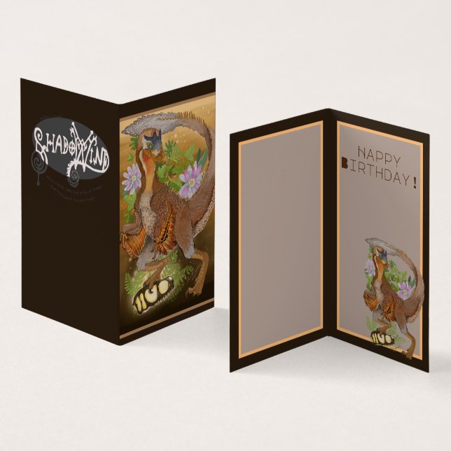 Dinosaur Raptor Jungle Art Geburtstag (Innenseite und Außenseite)