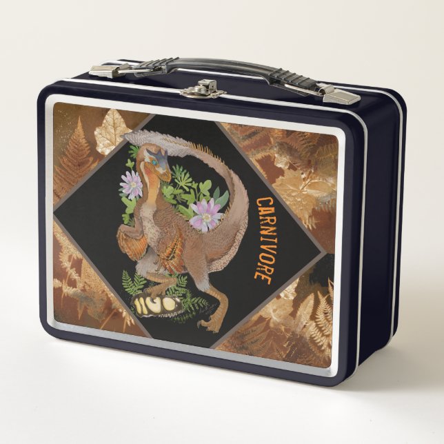 Dinosaur Raptor Jungle Art Metall Brotdose (Vorderseite)