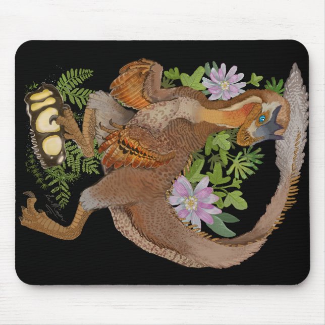 Dinosaur Raptor Jungle Art Mousepad (Vorne)