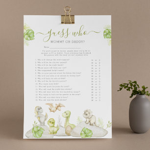 Dinosaur 'Rate Mal' Baby Shower Spiel Flyer