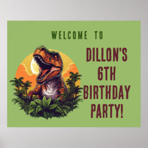 Dinosaur Rawr Birthday Poster-Zeichen Poster