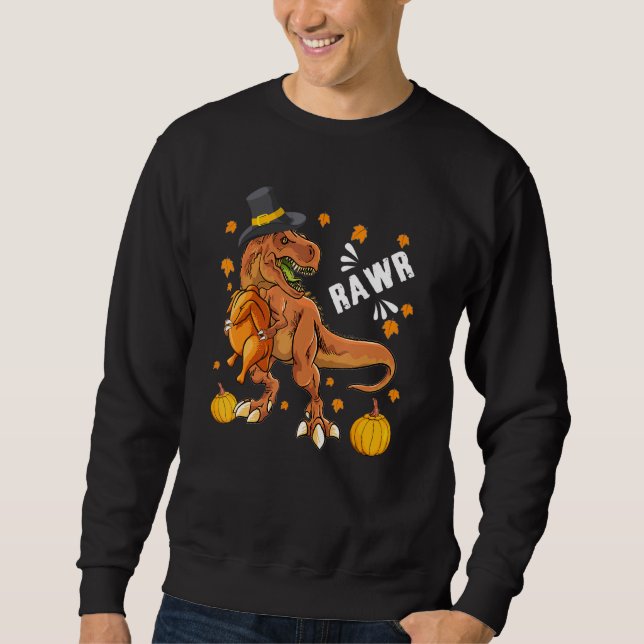 Dinosaur Rawr Erntedank Boys Turkey Saurus T Re Sweatshirt (Vorderseite)