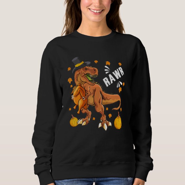 Dinosaur Rawr Erntedank Boys Turkey Saurus T Re Sweatshirt (Vorderseite)