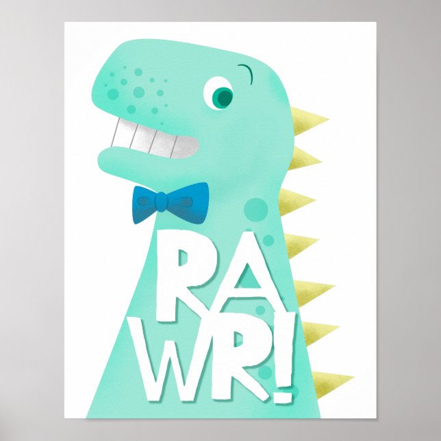 Dinosaur RAWR Kinderzimmer Kids Room Poster (Vorne)