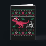 Dinosaur Reindeer Sleigh Ugly Christmas  Karte<br><div class="desc">Dinosaur Reindeer Sleigh Ugly Christmas</div>