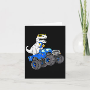 Dinosaur-Reitender-LKW Welt Down-Syndrom-Tag Junge Karte