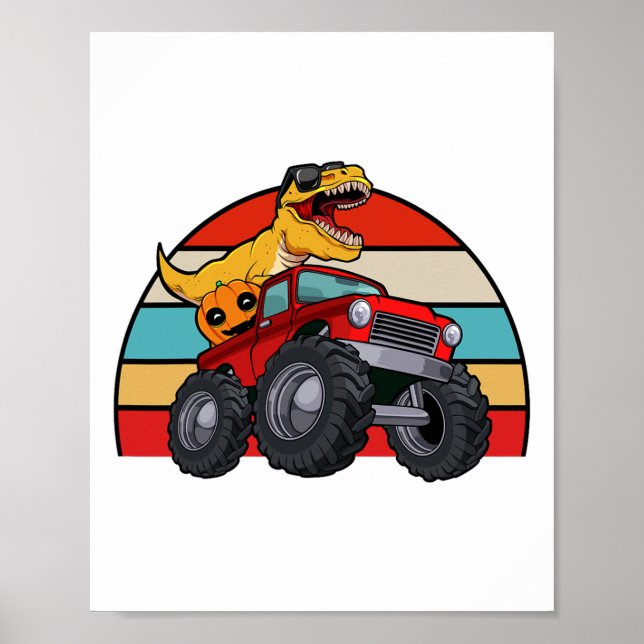 Dinosaur Reitmonster Truck Lazy Halloween Costu Poster (Vorne)