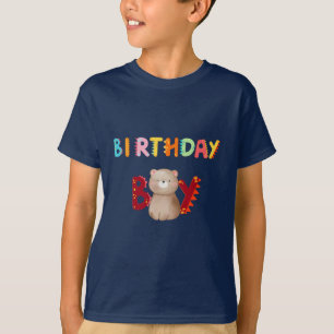 Dinosaur Rex Bär Geburtstagsjunge Zurück zur Schul T-Shirt