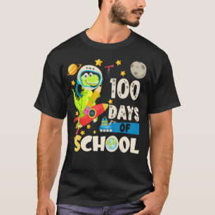 Dinosaur Rex glücklich 100. Tag der Schule Space K T-Shirt
