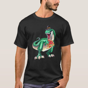 Dinosaur Rex Pilger Hut Pizza Erntedankfest Vegan T-Shirt