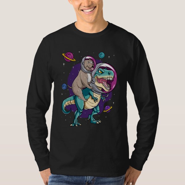 Dinosaur Rex Space Planets Sparkles T-Shirt (Vorderseite)