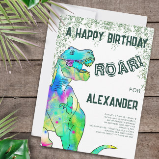 Dinosaur Roar 5. Geburtstagsparty Einladung