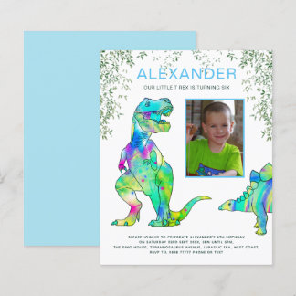 Dinosaur Roar Birthday Party Foto Blue