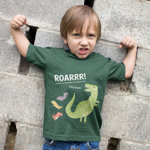 Dinosaur Roar Green Mit Monogramm Kid Boy T-Shirt