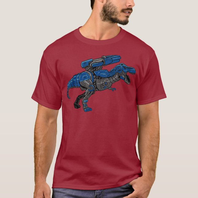 Dinosaur Robot Dino T-Rex Cyberpunk Tyrannosaur T-Shirt (Vorderseite)