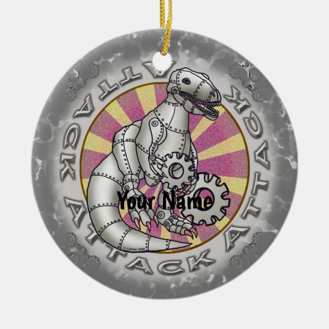 Dinosaur Robot-Ornament Keramik Ornament (Vorne)