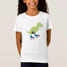 Dinosaur Roller Skaten Holding Radio T-Shirt