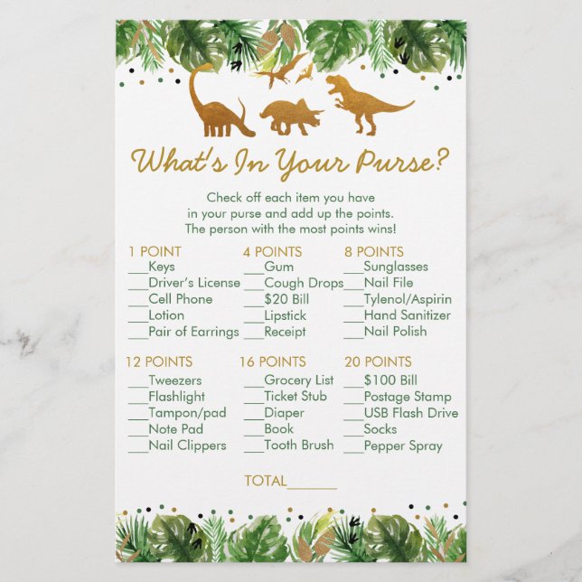 Dinosaur Safari Was ist in deinem puren Duschspiel (Vorderseite)