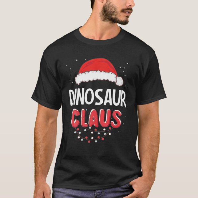 Dinosaur Santa Claus T-Shirt (Vorderseite)