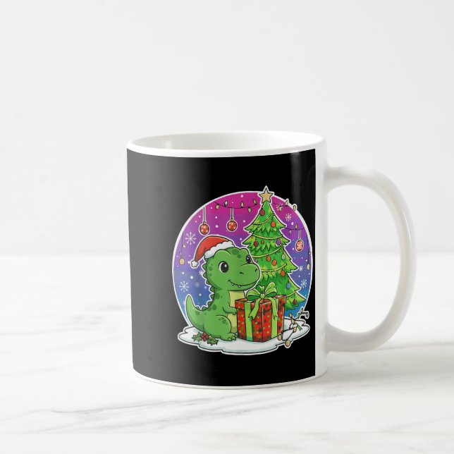 Dinosaur Santa Hat Xmas Dinosaur Lover Adults Boy  Kaffeetasse (Rechts)