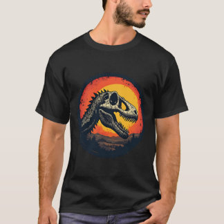 Dinosaur-Schädel-Sonnenuntergang-T-Shirt T-Shirt