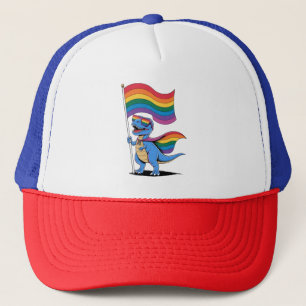 Dinosaur Schwulen-Stolz LGBT Regenbogenflagge  Truckerkappe