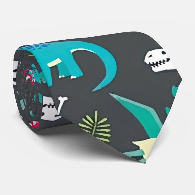 Dinosaur Seamloses Muster, Dinosaur Nahtloses Must Krawatte (Gerollt)