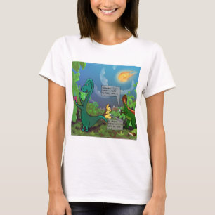 Dinosaur Selfie Womens Funny Comic T-Shirt