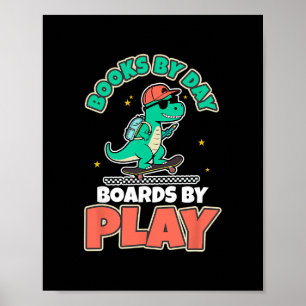 Dinosaur-Skateboarding-Bücher Dino-Spiel-Spaß-Akti Poster