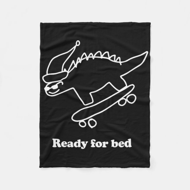 Dinosaur Skateboarding Fertig Fürs Bett  Fleecedecke (Vorderseite)