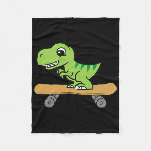 Dinosaur Skateboarding Süßes Skateboard Dinosaurie Fleecedecke
