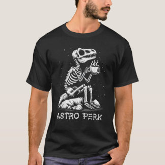 Dinosaur Skeleton Kaffee Lover Meteor Retro Sci Fi T-Shirt