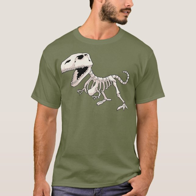 Dinosaur Skeleton Paleontologe T-Shirt (Vorderseite)