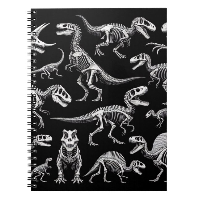 Dinosaur Skeletons Weiße Fossile Knochen Notizblock (Vorderseite)