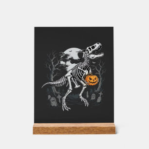 Dinosaur-Skelett Halloween-Kürbis-Friedhof-Desi Acrylschild